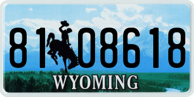 WY license plate 8108618