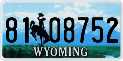 WY license plate 8108752
