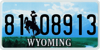 WY license plate 8108913