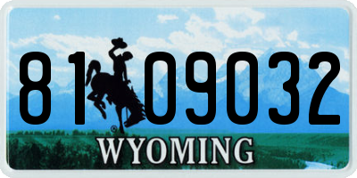 WY license plate 8109032