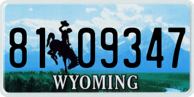 WY license plate 8109347