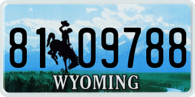 WY license plate 8109788