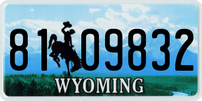WY license plate 8109832