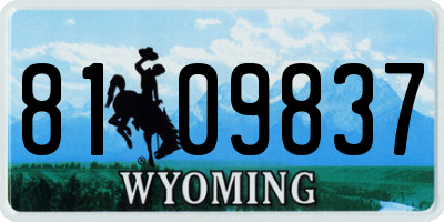 WY license plate 8109837