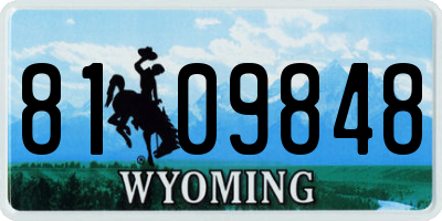 WY license plate 8109848