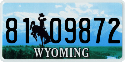 WY license plate 8109872
