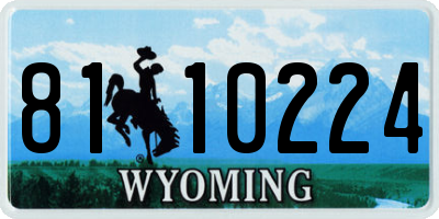 WY license plate 8110224