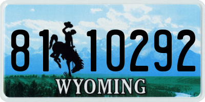 WY license plate 8110292