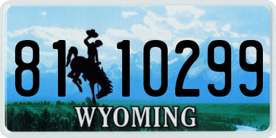 WY license plate 8110299