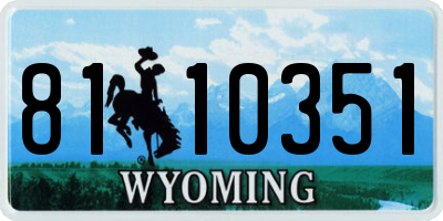 WY license plate 8110351