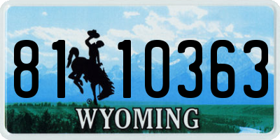 WY license plate 8110363