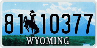 WY license plate 8110377