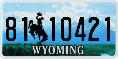 WY license plate 8110421