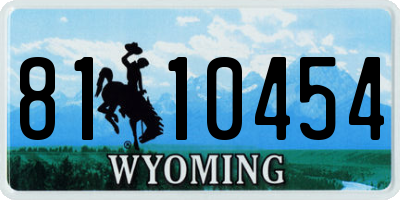 WY license plate 8110454