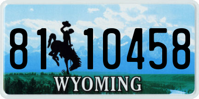 WY license plate 8110458