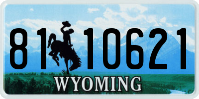 WY license plate 8110621