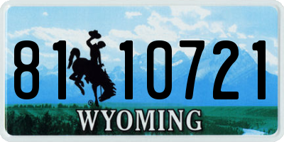 WY license plate 8110721
