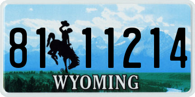 WY license plate 8111214