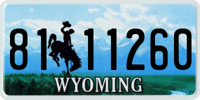 WY license plate 8111260