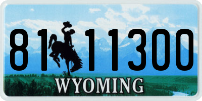 WY license plate 8111300