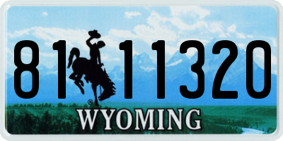 WY license plate 8111320