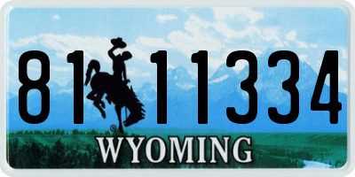 WY license plate 8111334