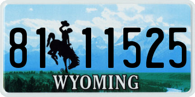 WY license plate 8111525