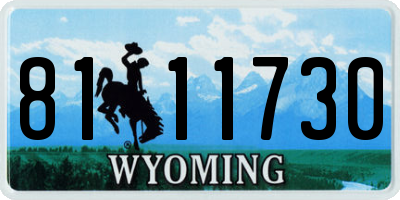 WY license plate 8111730