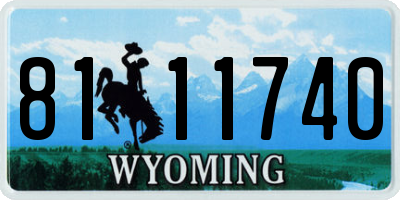 WY license plate 8111740