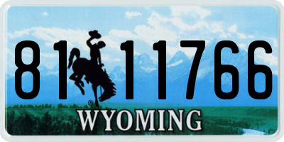 WY license plate 8111766