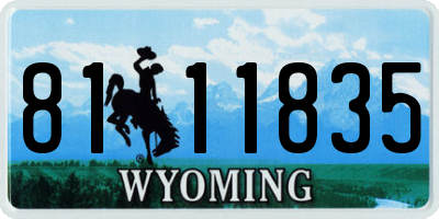 WY license plate 8111835