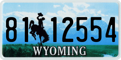 WY license plate 8112554