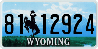 WY license plate 8112924