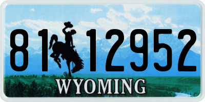 WY license plate 8112952