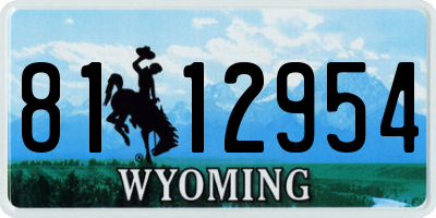 WY license plate 8112954