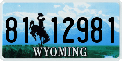 WY license plate 8112981