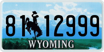 WY license plate 8112999