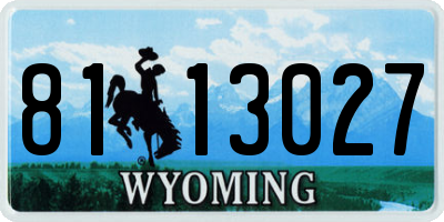 WY license plate 8113027