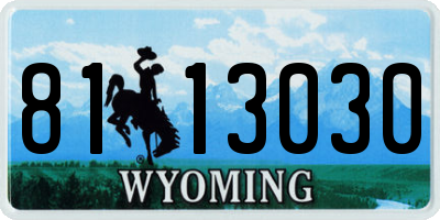 WY license plate 8113030