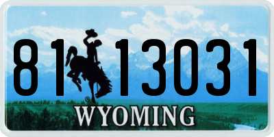 WY license plate 8113031