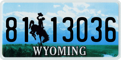 WY license plate 8113036