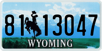 WY license plate 8113047