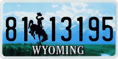 WY license plate 8113195