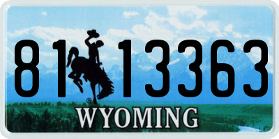 WY license plate 8113363