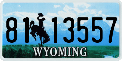 WY license plate 8113557