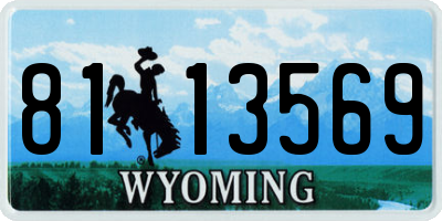 WY license plate 8113569