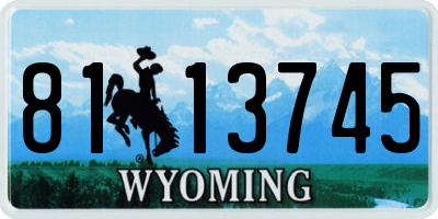 WY license plate 8113745