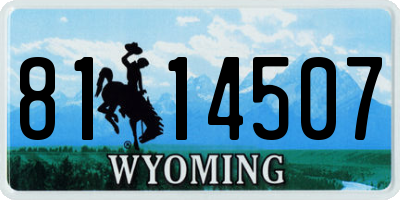 WY license plate 8114507