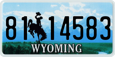 WY license plate 8114583