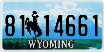 WY license plate 8114661